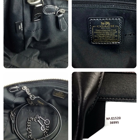 Coach Pebbled Leather COH Swagger Burgundy Colorblock Satchel Purse Chain Strap - Picture 12 of 16